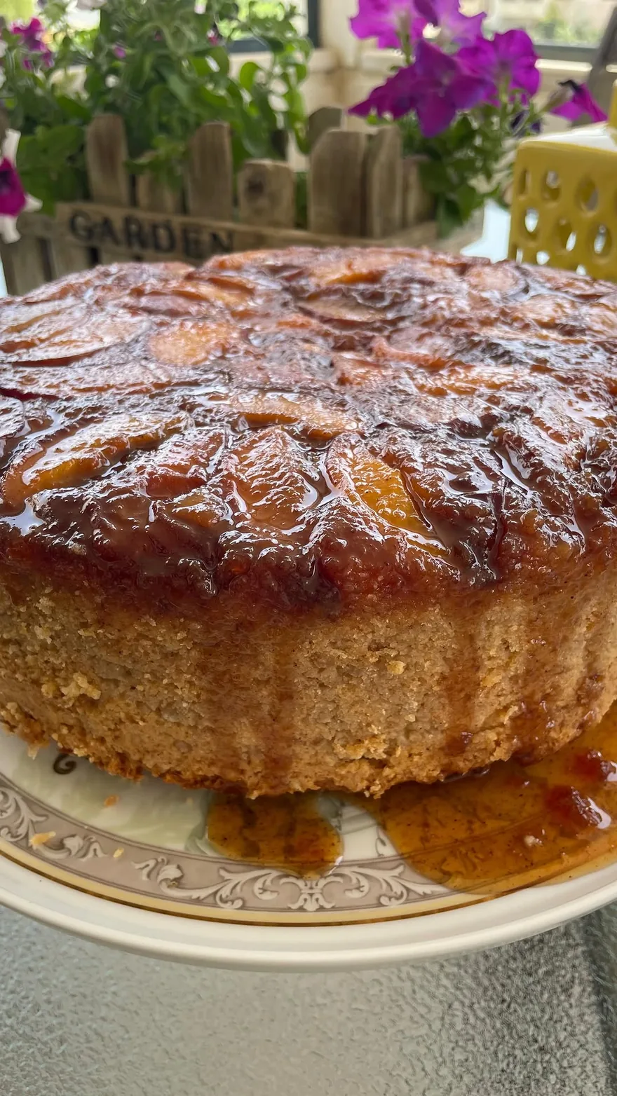 Peach upside-down cake, Rana's Pantry, Amman